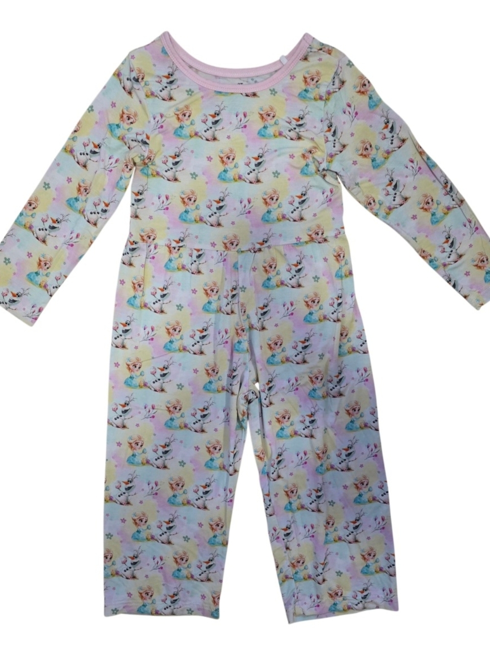 Girls Bamboo Easter Elsa & Olaf Romper Size 3T NWOT